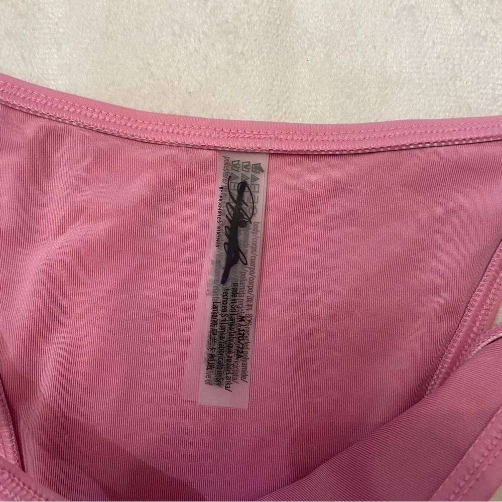 New! Frankie’s Bikinis x PINK Pink and White Bikini Set 3983